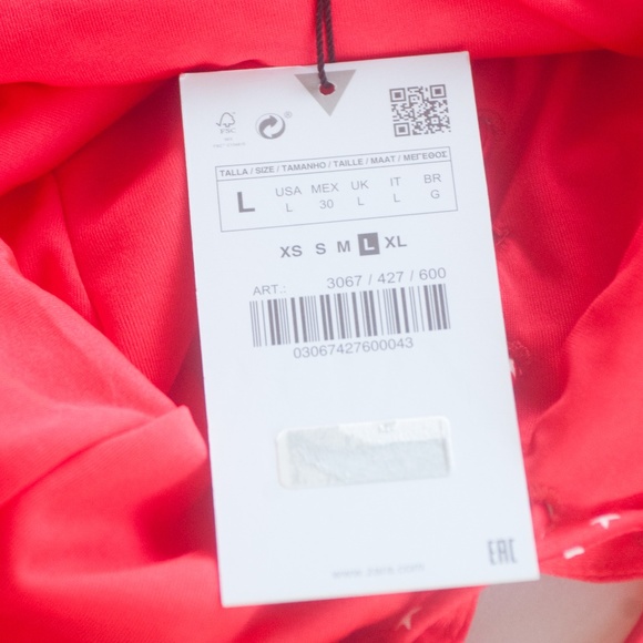 NWT Zara Red & White Star Print Satin Lace Up Bodysuit - Picture 7 of 13